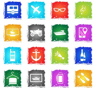 seyahat simgesi seti