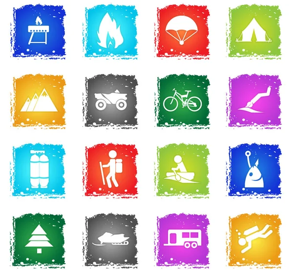 Active recreation icon set — Stock Vector