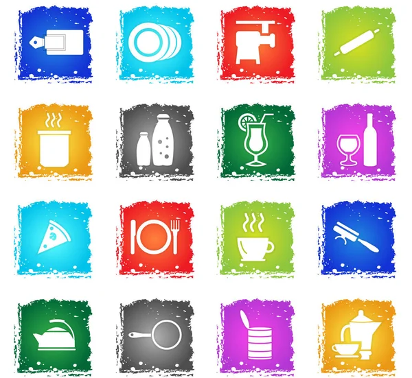 Food and kitchen icon set — Stock Vector