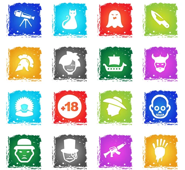 Cinema genres icon set — Stock Vector