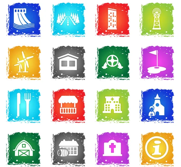 Infrastructure icon set — Stock Vector
