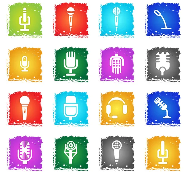 Ensemble icône de microphone — Image vectorielle