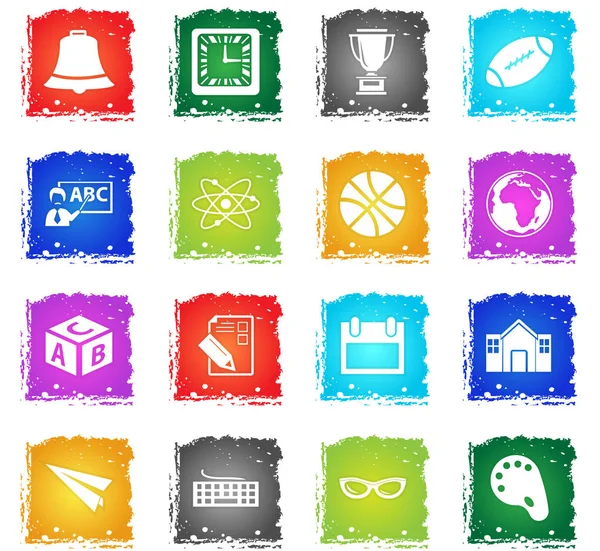 Escuela icono conjunto — Vector de stock