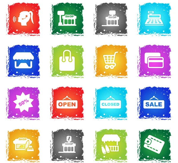 Tienda icono conjunto — Vector de stock