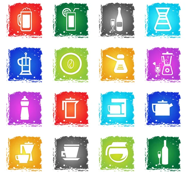 mutfak eşyaları için içecekler Icon set