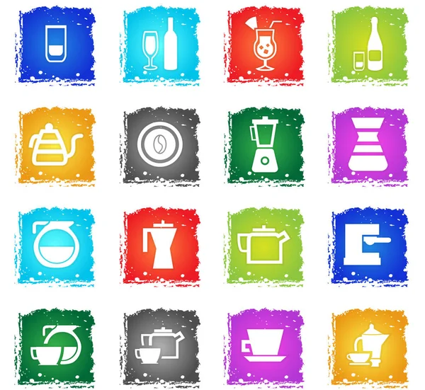 Utensils for beverages icon set — Stock Vector