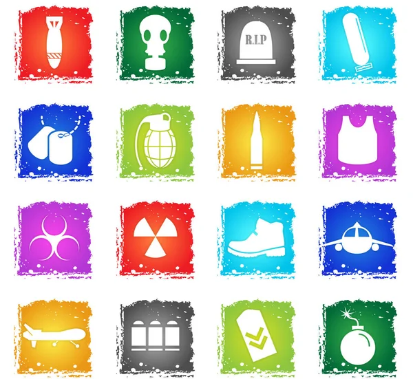 Oorlog symbolen pictogramserie — Stockvector