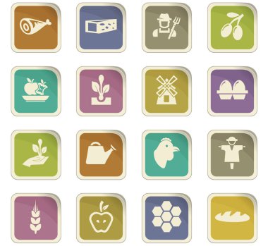 Tarım ve tarım Icons set