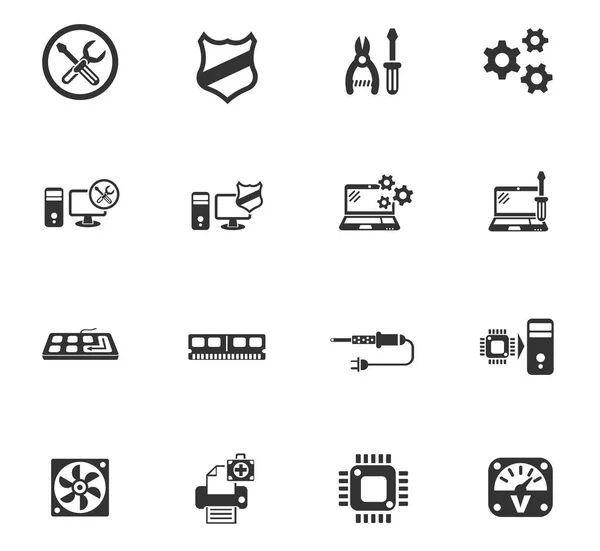 Conjunto de ícone de reparação de computador — Vetor de Stock