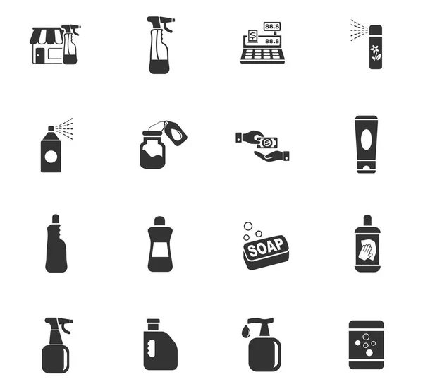 Kimyasallar Icon set depolamak — Stok Vektör