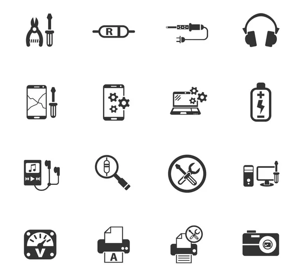 Elektronica repareren pictogramserie — Stockvector