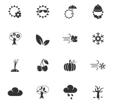 Icon set mevsim