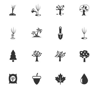 ağaçlar araçları simge seti