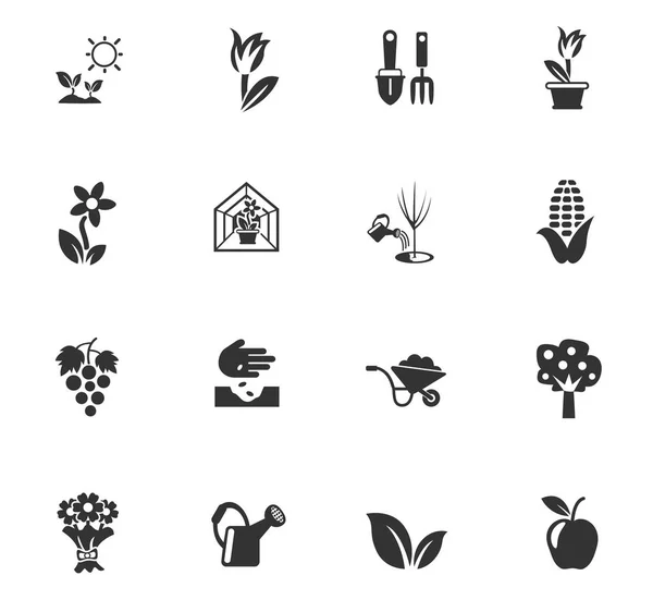 Plantas herramientas icono conjunto — Vector de stock