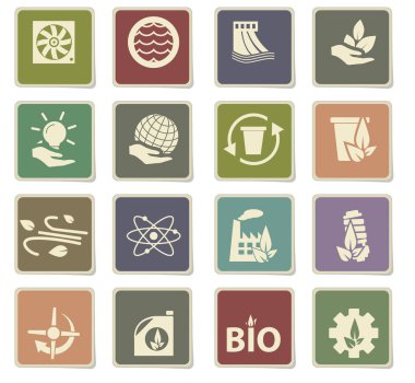 Alternatif enerji simgesi seti