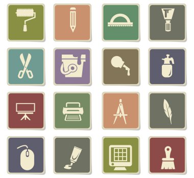 sanat araçları simge seti