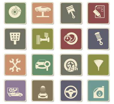 araba servisi simgesi seti