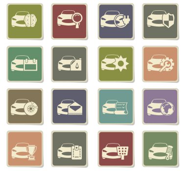 araba servisi simgesi seti