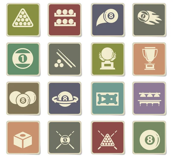 Conjunto de ícones de bilhar — Vetor de Stock