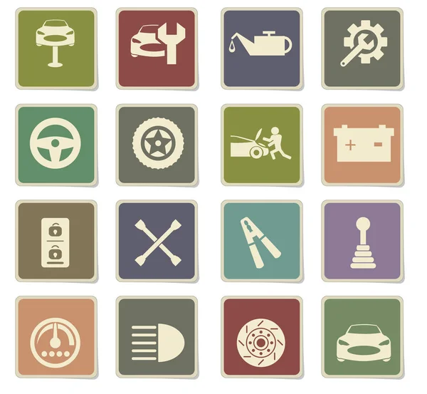 CAR SERVIÇO ICON SET — Vetor de Stock