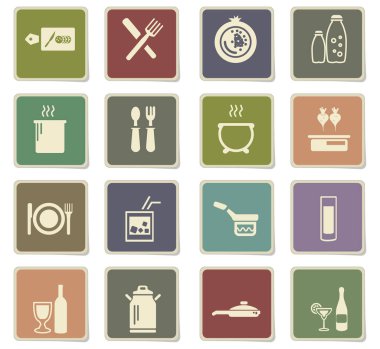yemek ve mutfak simgesi seti