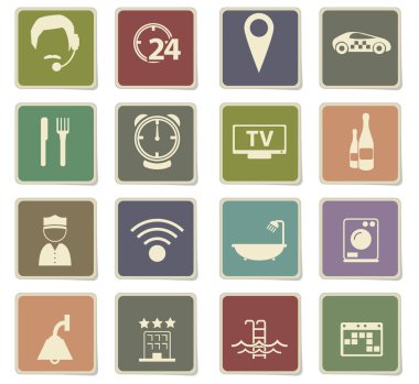 otel hizmetleri Icon set