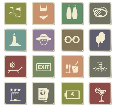 seyahat simgesi seti