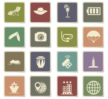 seyahat simgesi seti