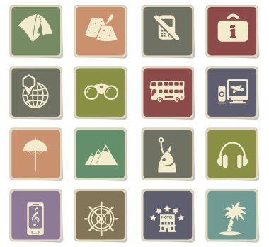 seyahat simgesi seti