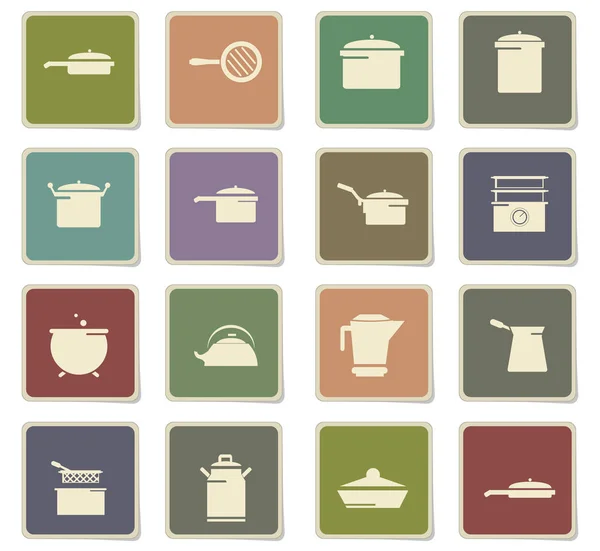 Conjunto de ícones pratos — Vetor de Stock