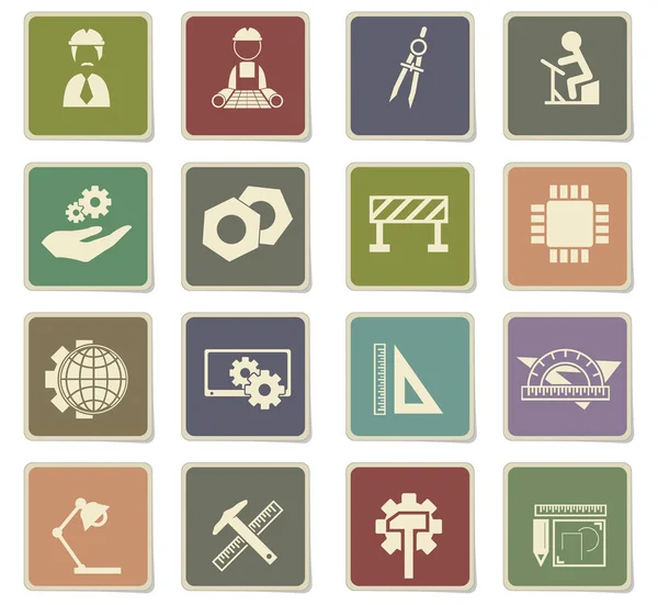 Icono de ingeniería conjunto — Vector de stock