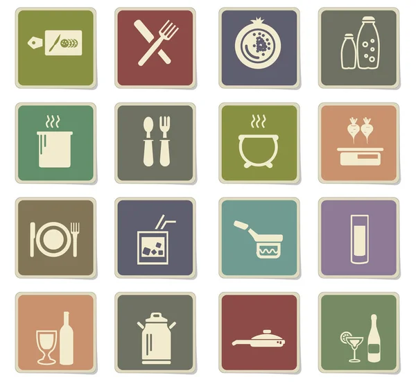ชุดไอคอนอาหารและครัว — ภาพเวกเตอร์สต็อก