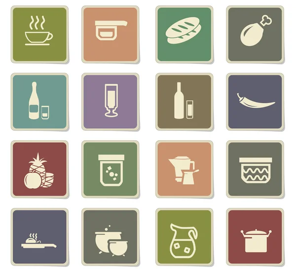 Conjunto de iconos de comida y cocina — Archivo Imágenes Vectoriales