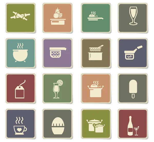 Zestaw ikon żywności i kuchni — Wektor stockowy