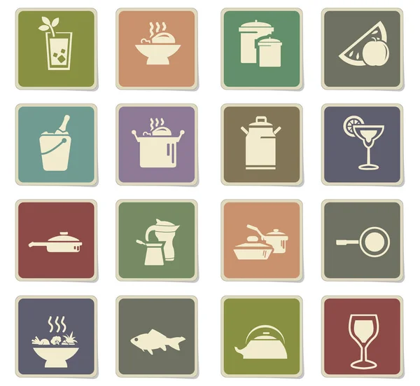 Conjunto de ícone de comida e cozinha — Vetor de Stock
