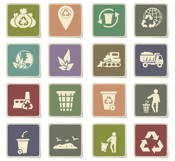 Set di icone della spazzatura — Vettoriale Stock