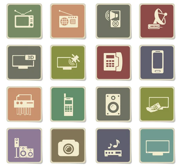 Eletrodomésticos conjunto de ícones — Vetor de Stock