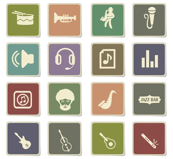 Conjunto de icono de música — Vector de stock