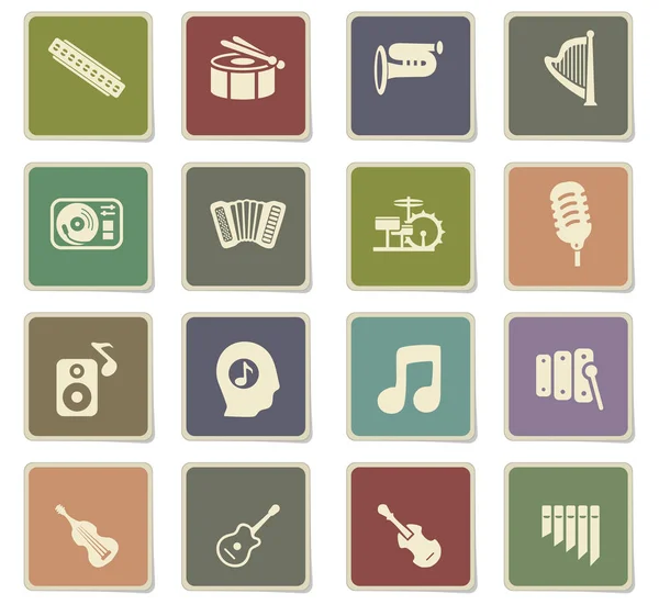 Conjunto de icono de música — Vector de stock