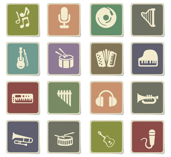 Conjunto de icono de música — Vector de stock