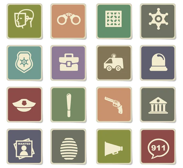 Police icon set — Stock Vector