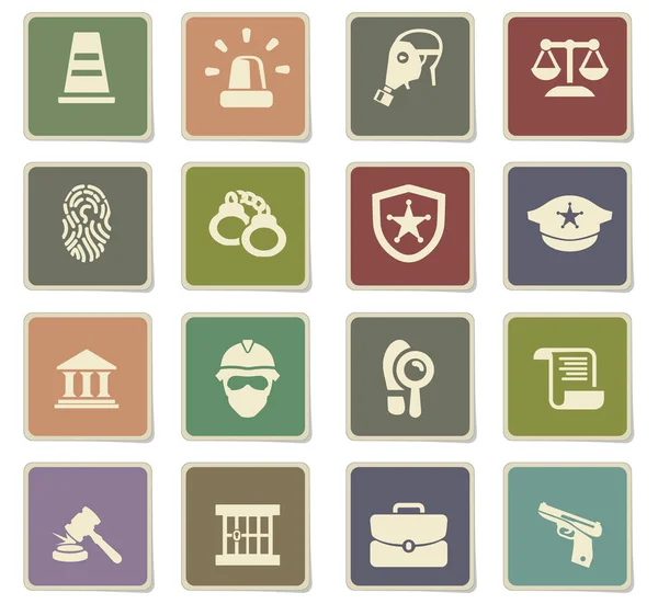 Police icon set — Stock Vector