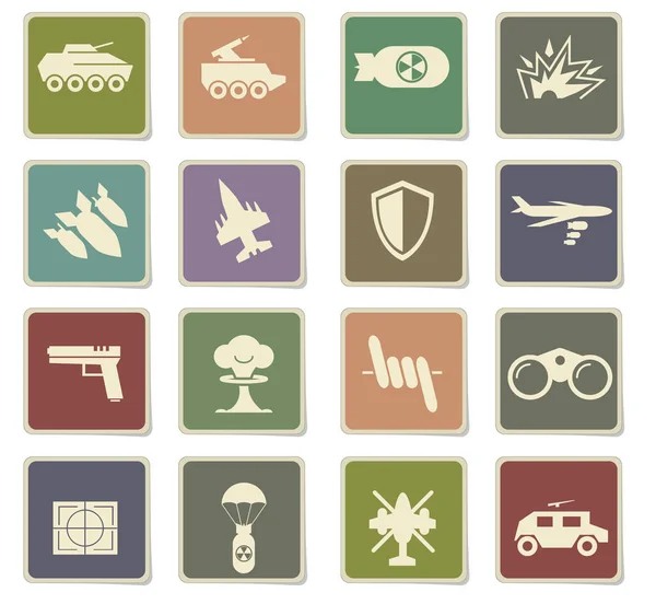 Jeu d'icônes symboles de guerre — Image vectorielle