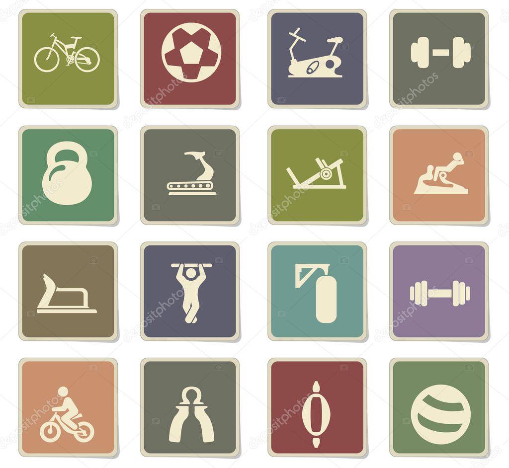 sport equipment icon set