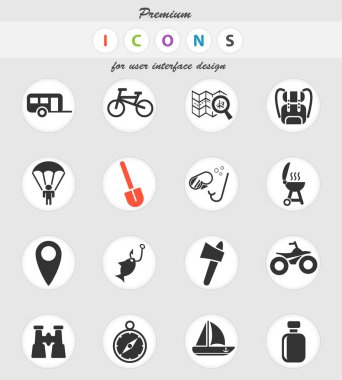 Aktif istirahat Icon set