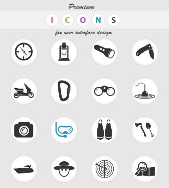 Aktif istirahat Icon set