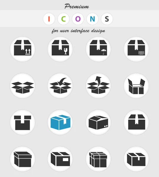 Caja icono conjunto — Vector de stock