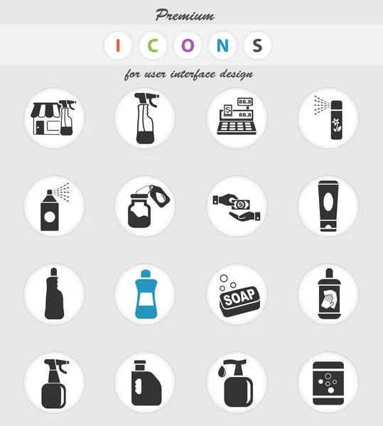 Kimyasallar Icon set depolamak — Stok Vektör