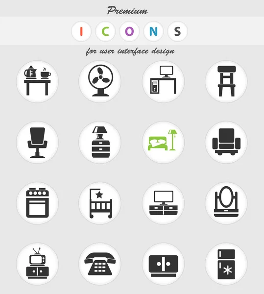Furniture icon set — Stock Vector
