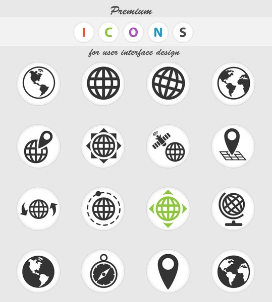 Globes icon set — Stock Vector